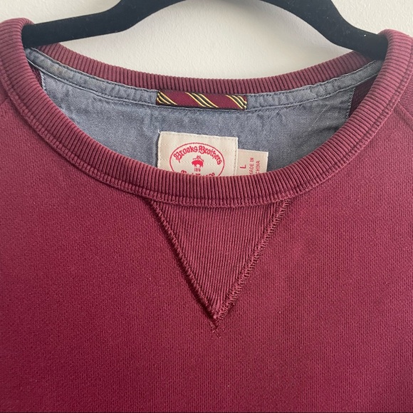 Brooks Brothers Crew Neck Sweater Maroon L Vintage Aesthetic - Picture 2 of 8